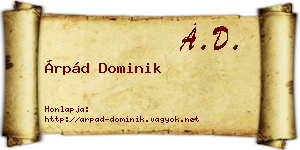 Árpád Dominik névjegykártya