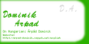 dominik arpad business card
