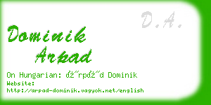 dominik arpad business card